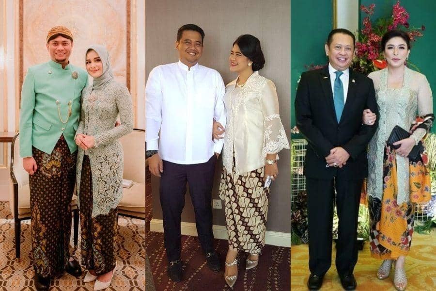 9 OOTD Couple dengan Kebaya ala Istri Pejabat, Serasi saat Kondangan