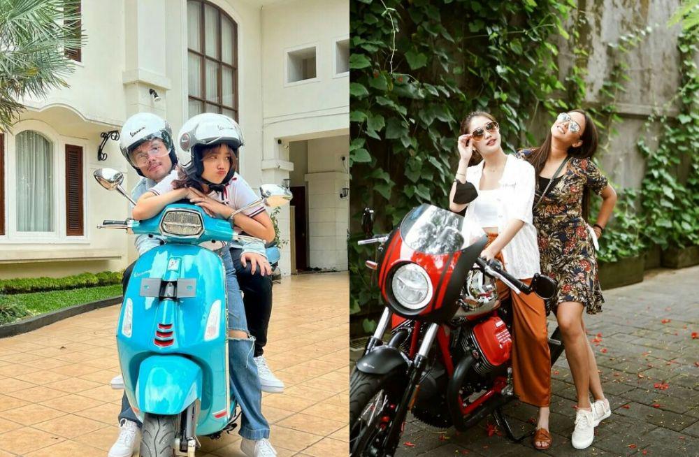 9 Adu Gaya Fuji dan Chika saat Naik Motor, Keren!