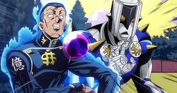 Okuyasu Nijimur dan stand The Hand ( Dok. David Production/ Jojo;s Bizzare Adventure: Diamond is Unbreakable )