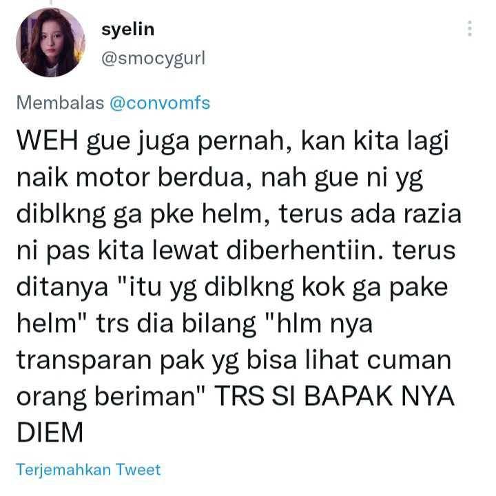 Cerita lucu warganet kena razia (twitter.com/smocygurl)