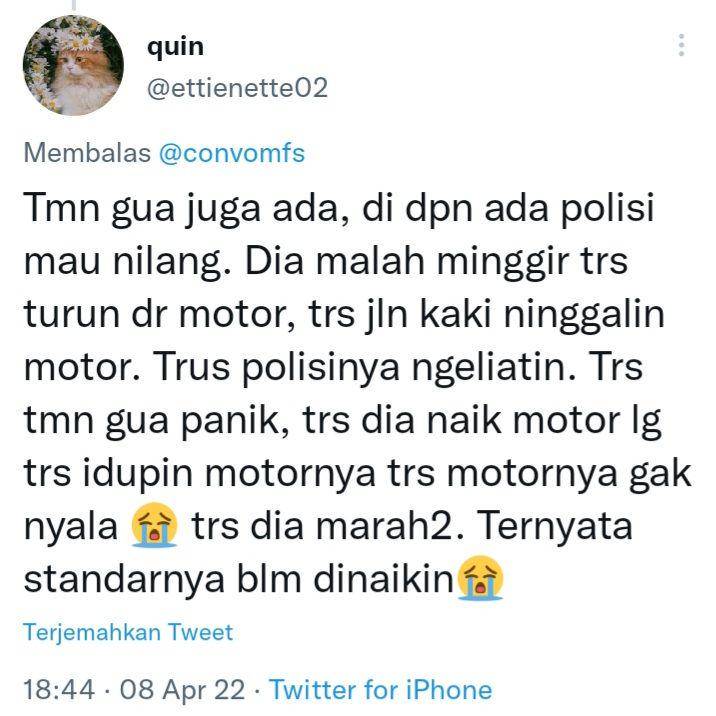 Cerita lucu warganet saat razia polisi (twitter.com/ettienette02)