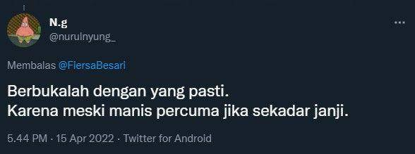 cuitan warganet tentang buka puasa (twitter.com/nurulnyung_)