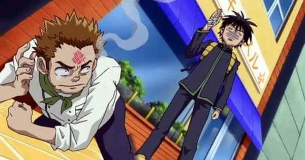 Yoshimori menyerang hantu koki ( Dok. Sunrise / Kekkaishi )