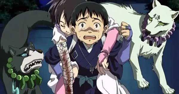 Yoshimori membawa Tokine yang terluka parah ( Dok. Sunrise / Kekkaishi )