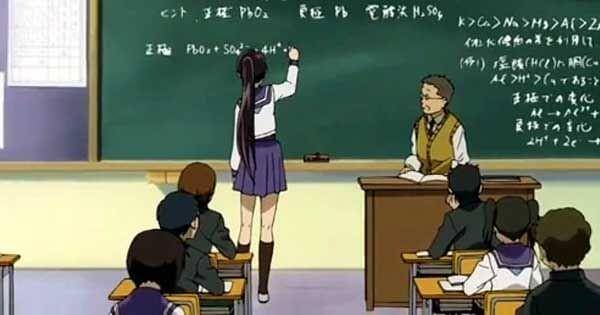 Tokine selama kegiatan belajar ( Dok. Sunrise / Kekkaishi )