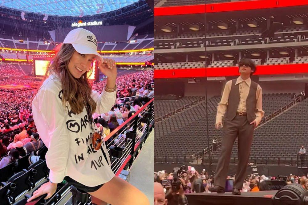 10 Potret Luna Maya Nonton Konser BTS di Las Vegas, Dekat Panggung!