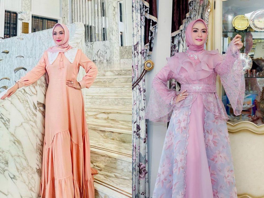 9 Inspirasi Dress Lebaran ala Eddies Adelia, Berbagai Model dan Warna!