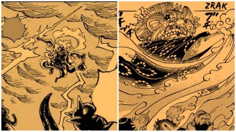 Luffy dengan petir dan Big Mom. (Dok. Shueisha/One Piece)