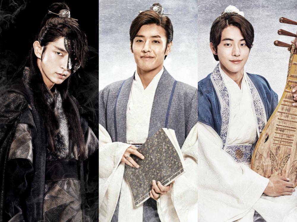 Lee Joon Gi, Kang Ha Neul, dan Nam Joo Hyuk di poster karakter drama Moon Lovers: Scarlet Heart Ryeo (programs.sbs.co.kr)