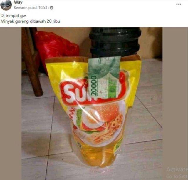reaksi warganet akibat minyak goreng mahal (facebook.com/way)