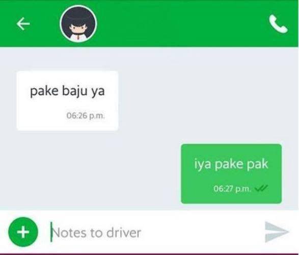 15 Chat Kocak Driver Ojek Online yang Bikin Ngakak