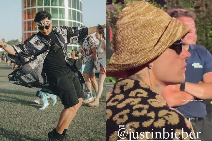 10 Momen Jeje Soekarno Nonton Coachella 2022, Ketemu Justin Bieber