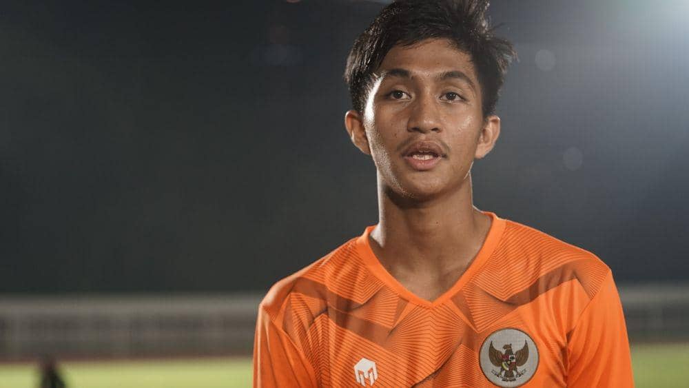 Bek PSM Makassar U-16 Sulthan Zaky Pramana selepas sesi latihan Timnas Indonesia U-16 di Stadion Madya GBK Jakarta, Jumat 15 April 2022. (Dok. PSSI.org)