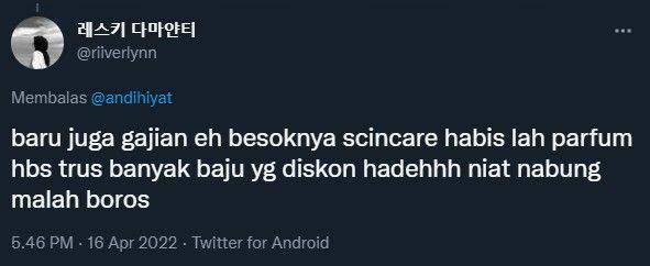 cuitan warganet soal nyari duit (twitter.com/riiverlynn)