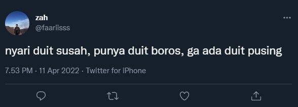 cuitan warganet soal nyari duit (twitter.com/faariisss)