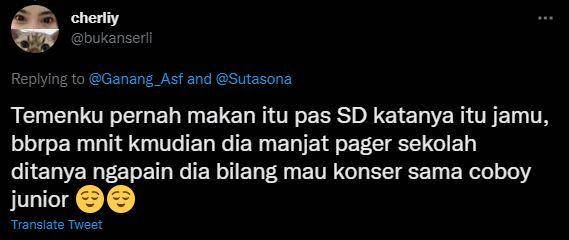 Efek kocak buah kecubung (twitter.com/bukanserli)