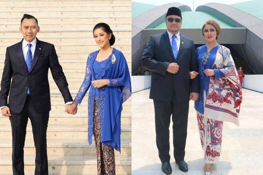 10 Referensi Kebaya Biru ala Istri Pejabat, Modelnya Bikin Terpana