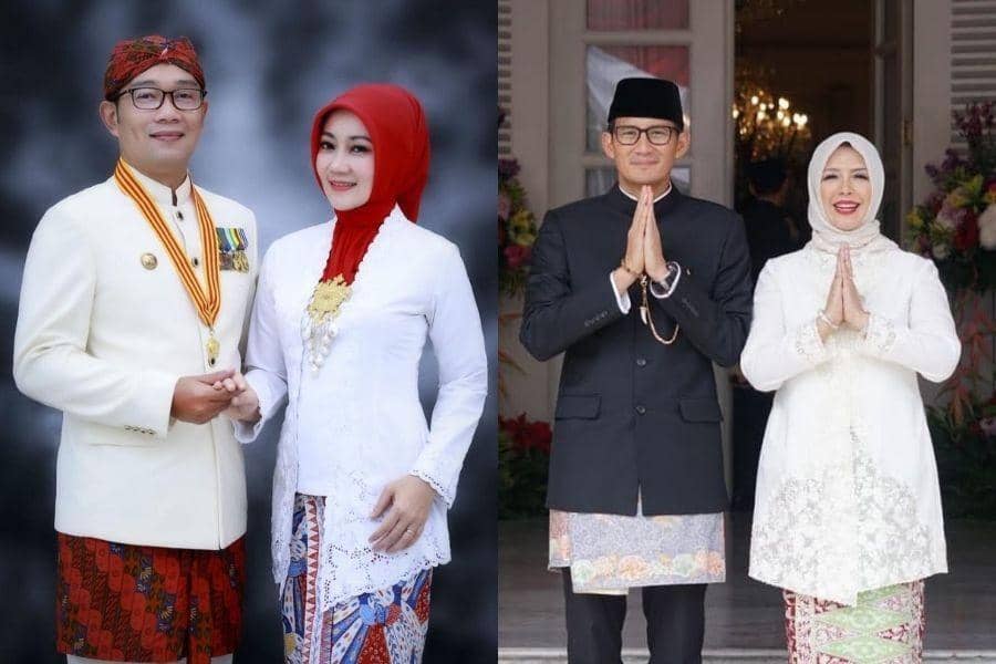 10 Ide Kebaya Putih ala Istri Pejabat, Elok Bersanding dengan Suami