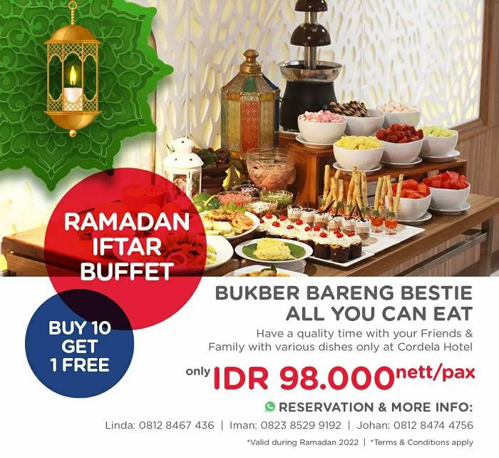 ilsutrasi promo bukber all you can eat di cordela hotel senen (instagram.com/cordelahotel.senen)