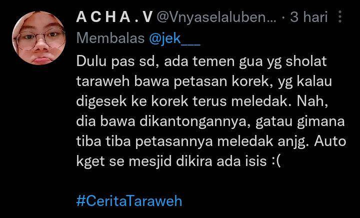 curhat kocak saat salat tarawih (twitter.com/Vnyaselalubenar)