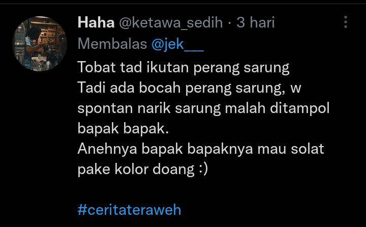 curhat kocak saat salat tarawih (twitter.com/ketawaswdih)