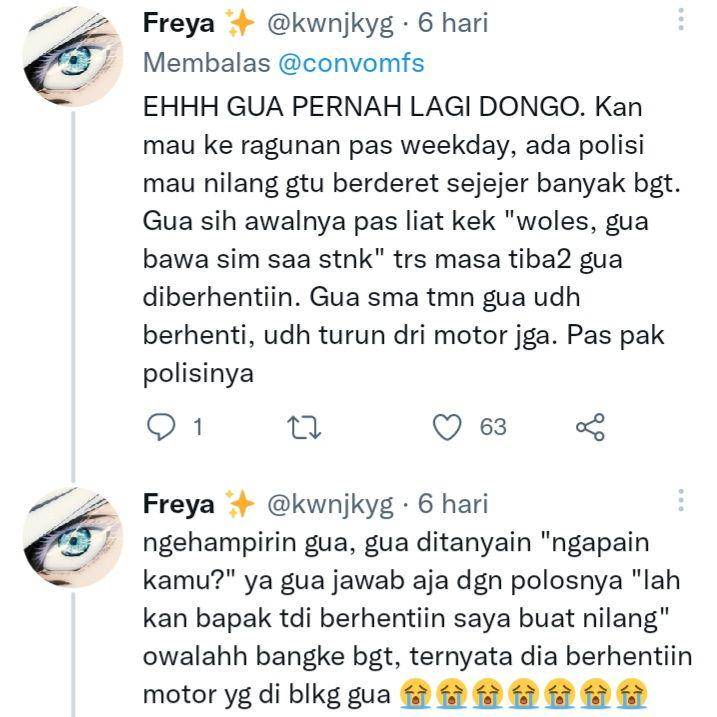 Cerita lucu warganet saat razia polisi (twitter.com/kwnjkyg)