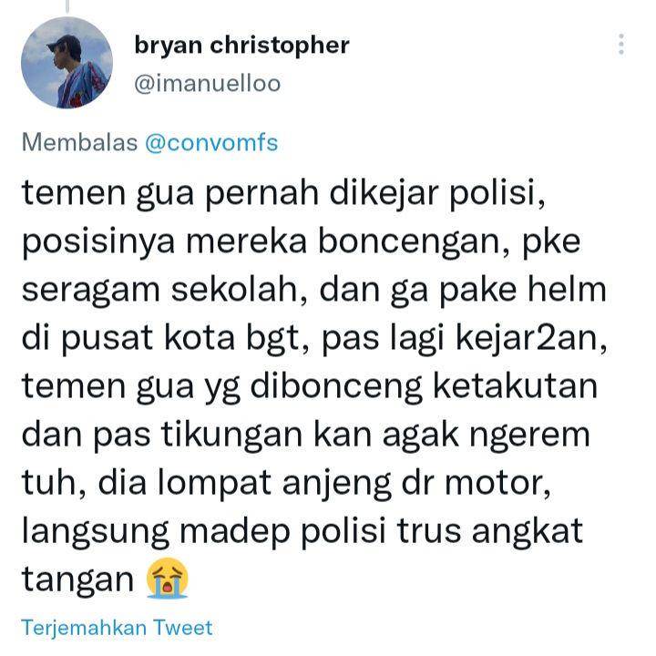 Cerita lucu warganet saat razia polisi (twitter.com/imanuelloo)
