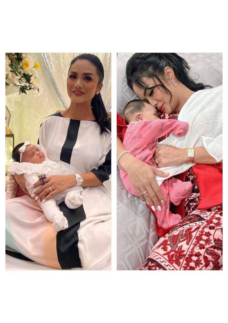 10 Potret Trendi Hingga Natural Krisdayanti Momong Baby Ameena
