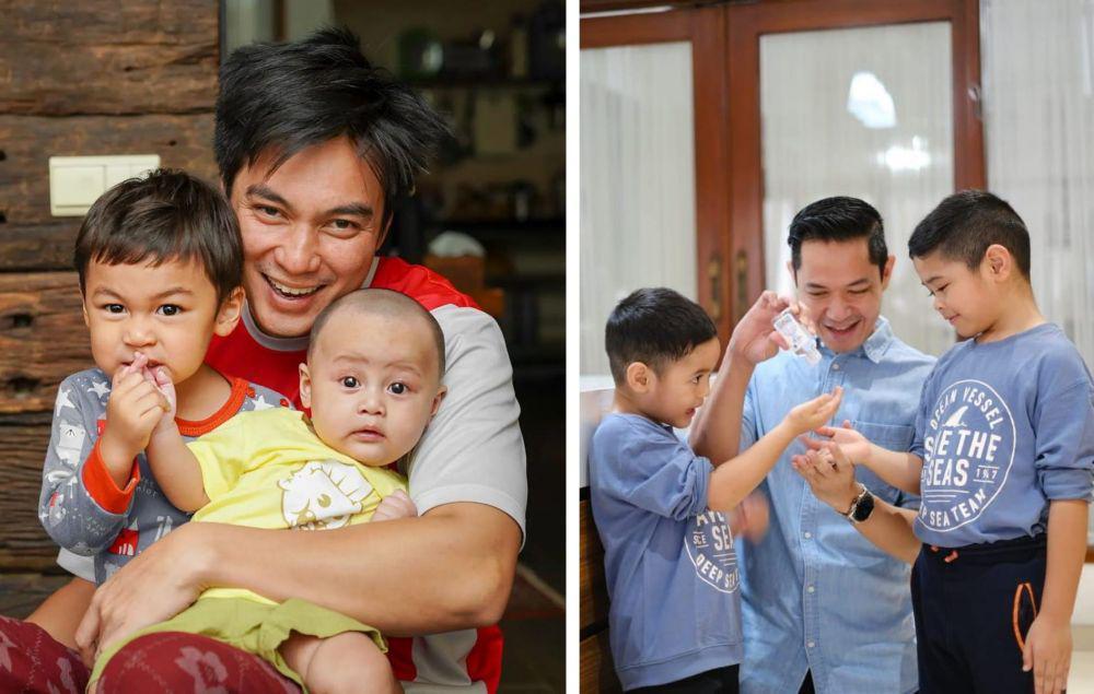 9 Potret Quality Time Artis Pria dan 2 Anak Cowoknya, Kompak!