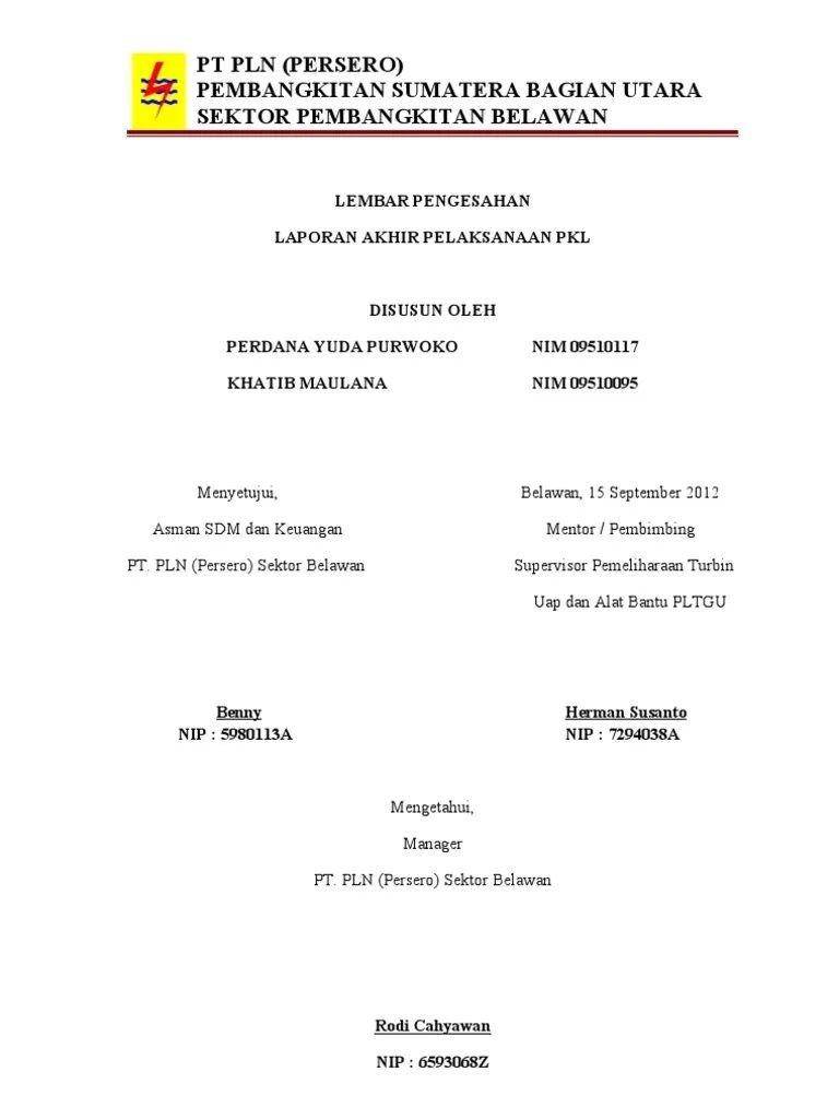 Ilustrasi lembar pengesahan PKL (Scribd/Ihsan Agung)