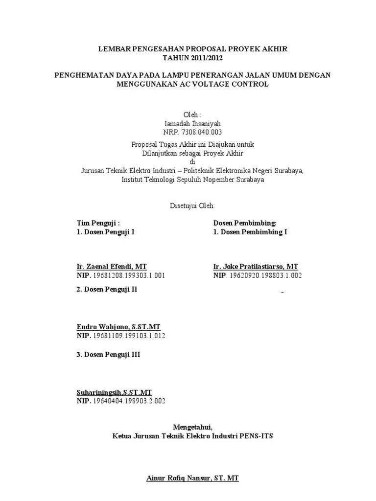 Ilustrasi lembar pengesahan proposal (Scribd/Happy Aprillia)