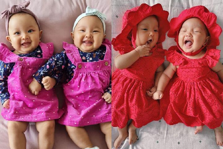Genap 5 Bulan, 10 Gaya Kompak Kedua Anak Kembar Zivanna Letisha
