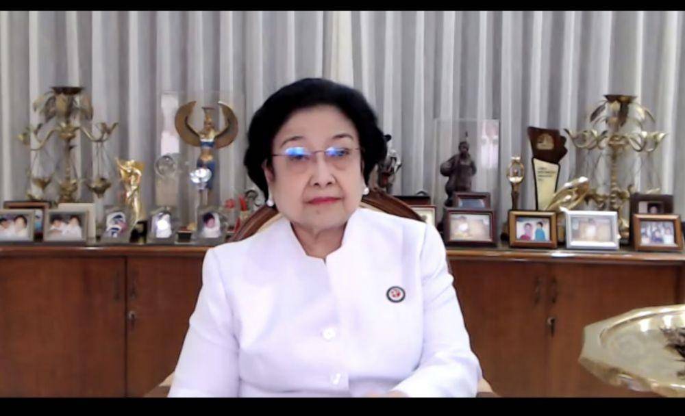 Ketua Dewan Pengarah BRIN Megawati Soekarnoputri dalam Talkshow Pembentukan BRIDA secara virtual, Rabu (20/4/2022). (Dok. BRIN)