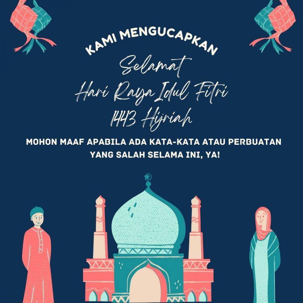 ilustrasi kartu ucapan lebaran dengan pesan khusus (canva.com/Studio Gulden)