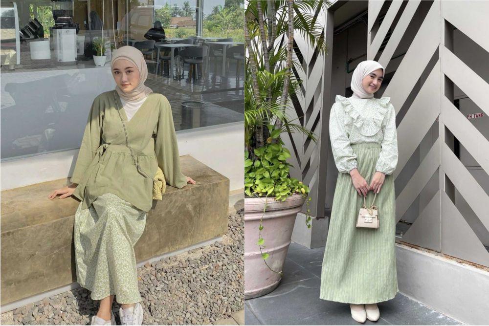 12 Ide OOTD Warna Sage Green untuk Lebaran, Kece dan Kekinian!