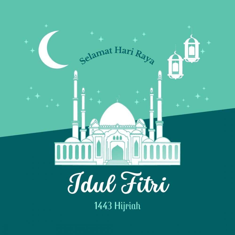 ilustrasi kartu ucapan lebaran (canva.com/Essencestock)