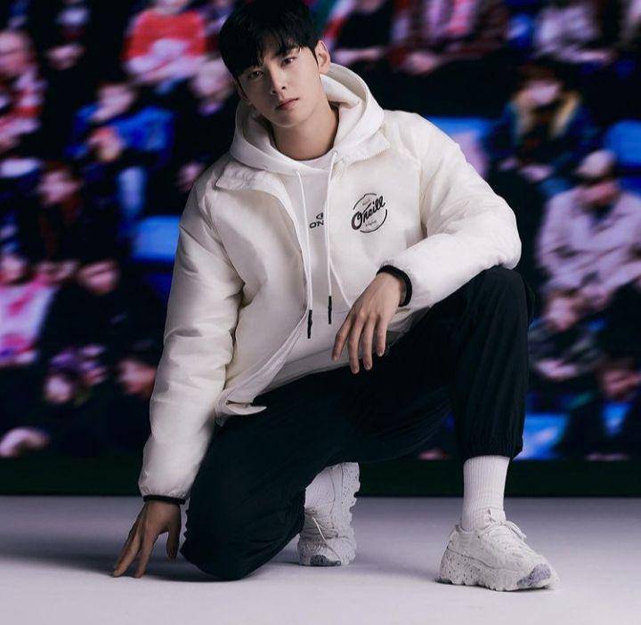 Referensi mix and match outerwear ala Cha Eun Woo Astro (instagram.com/oneillkorea)