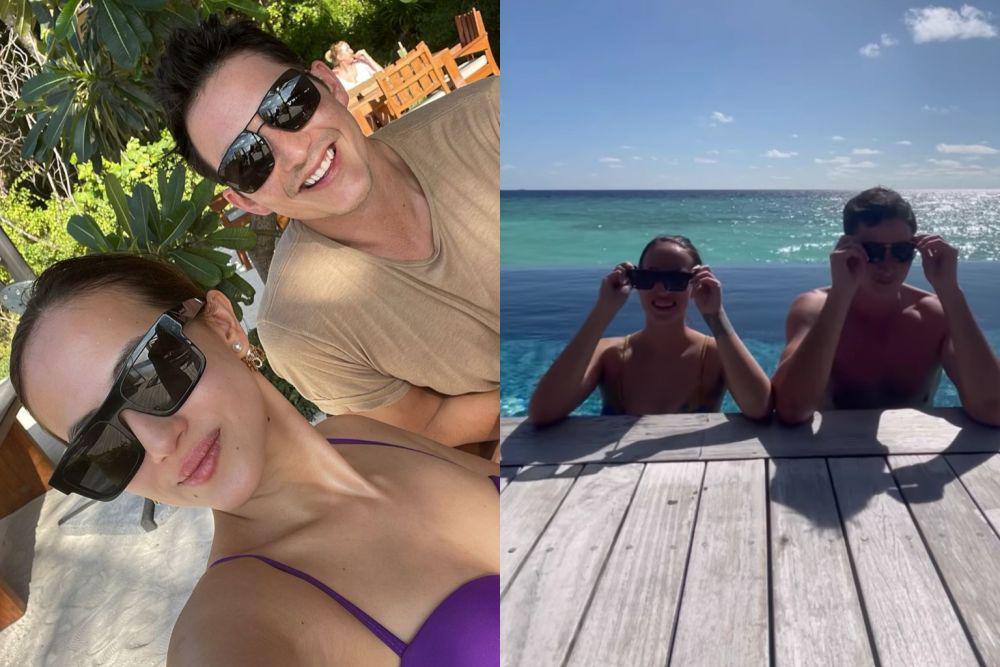 10 Potret Honeymoon Mike Lewis dan Istri di Maldives, Lengket Terus!