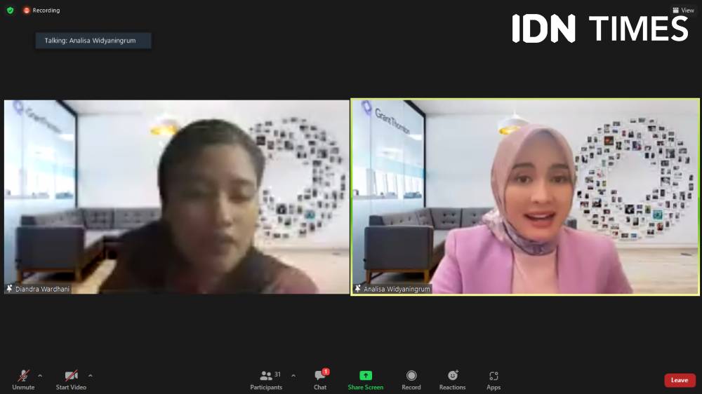 Peringatan Hari Kartini oleh Grant Thornton: Pentingnya Pengembangan Mental untuk Mendukung Keseimbangan Peran Perempuan dalam Karier dan Keluarga. Rabu (21/4/2022) IDN Times/Dela Anggraini