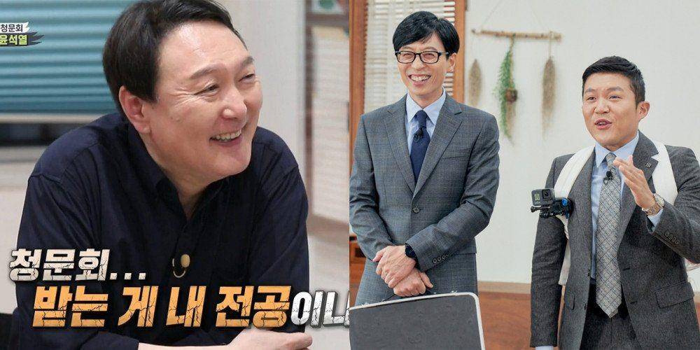 Presiden Yoon Suk Yeol, Yoo Jae Suk dan Jo Se Ho di You Quiz on The Block (allkpop.com)