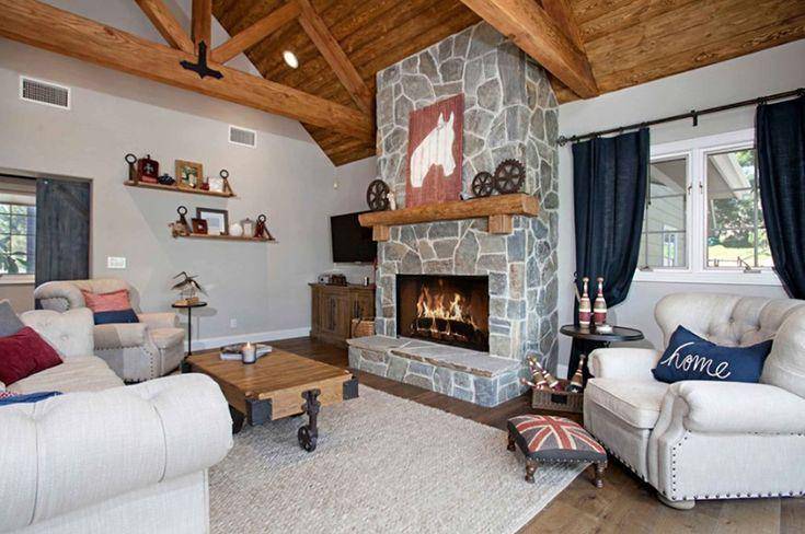 ilustrasi ruang tamu bertemakan farmhouse (pinterest.com/Home Design Lover)