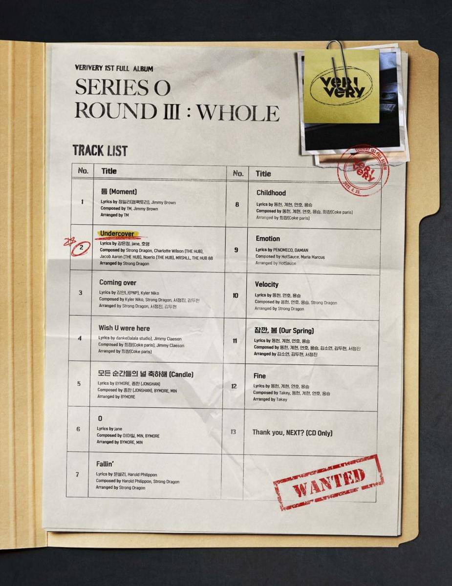 Track List SERIES 'O' ROUND 3 : WHOLE (twitter.com/the_verivery)