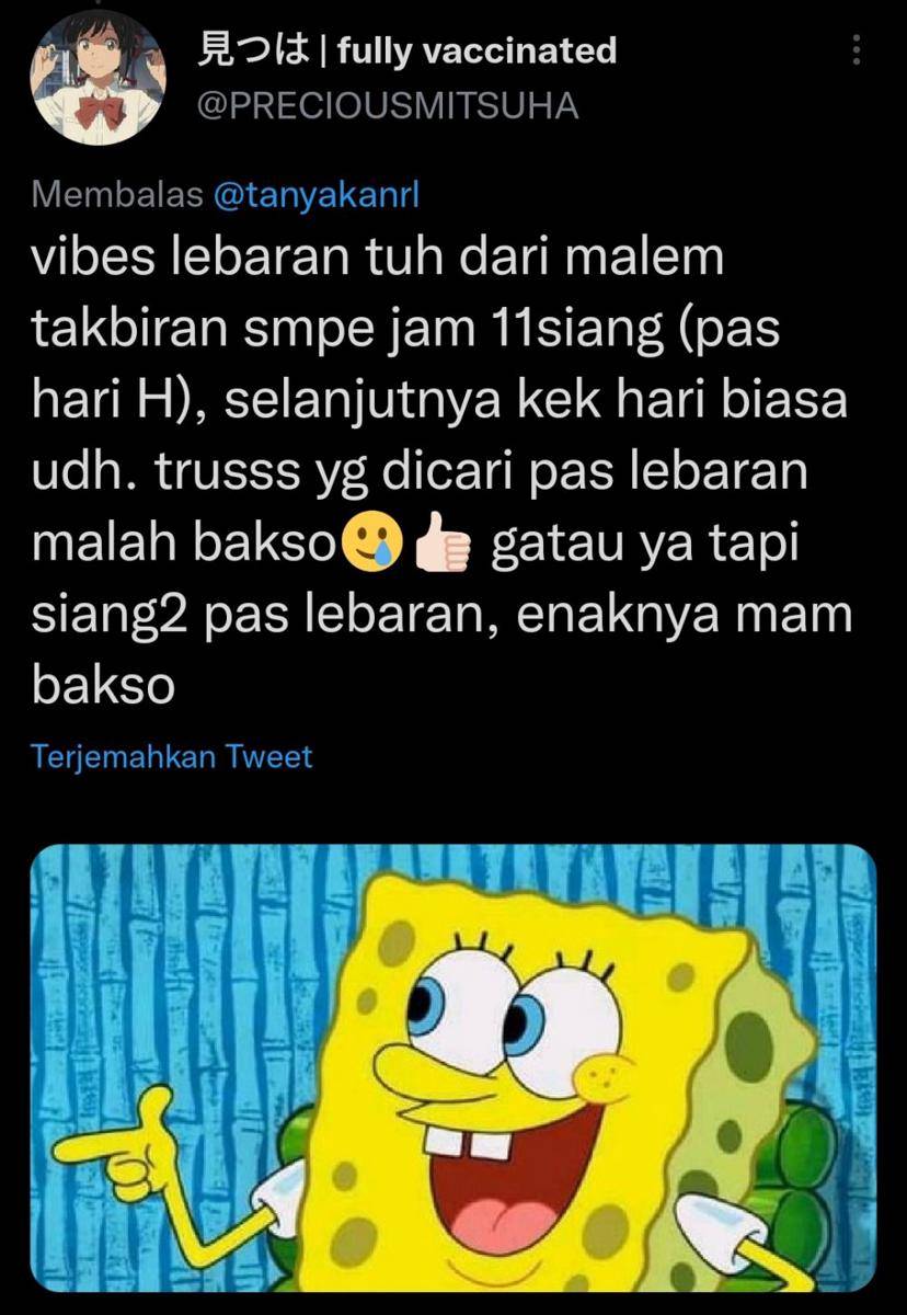 Momen rutin netizen setelah jam satu siang di hari lebaran (Twitter.com/PRECIOUSMITSUHA)