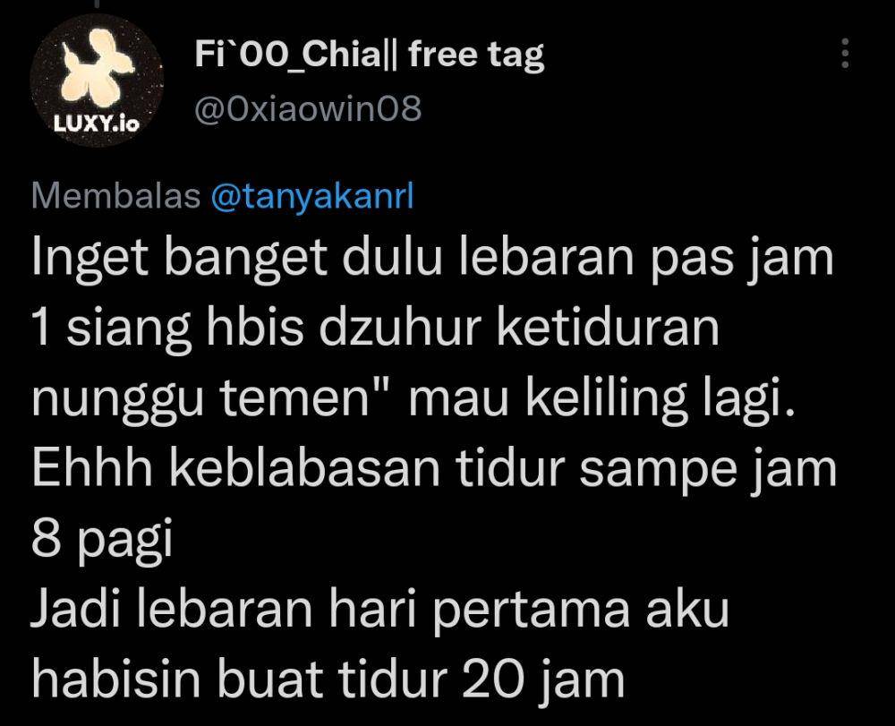 Momen rutin netizen setelah jam satu siang di hari lebaran (Twitter.com/OxiaowinO8)