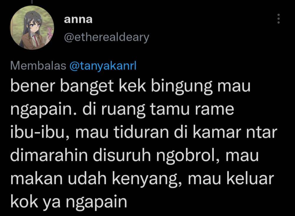 Momen rutin netizen setelah jam satu siang di hari lebaran (Twitter.com/etherealdeary)