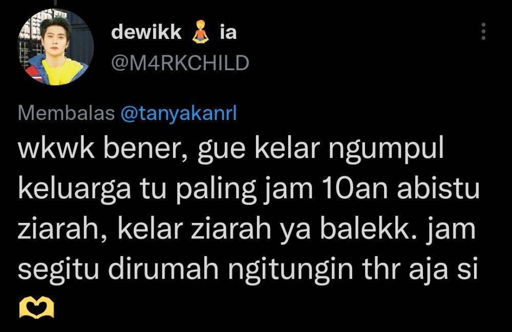Momen rutin netizen setelah jam satu siang di hari lebaran (Twitter.com/M4RKCHILD)