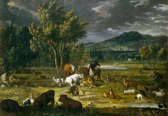 ilustrasi Adam dan Hawa di Surga (commons.wikimedia.org/Johann Wenzel Peter)