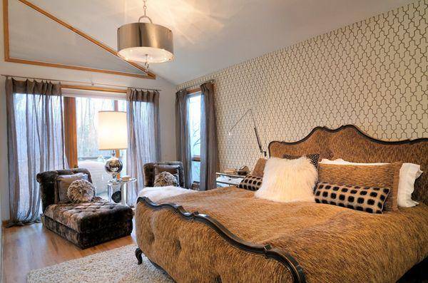 ilustrasi kamar tidur dengan aksen bronze (pinterest.com/Home Design Lover)