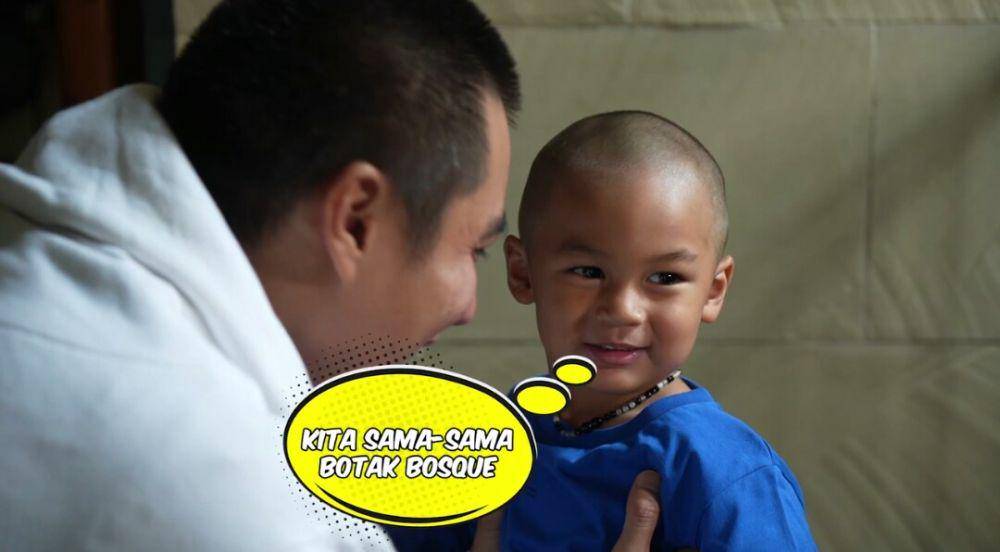 potret Kiano berambut botak (youtube.com/Baim Paula)