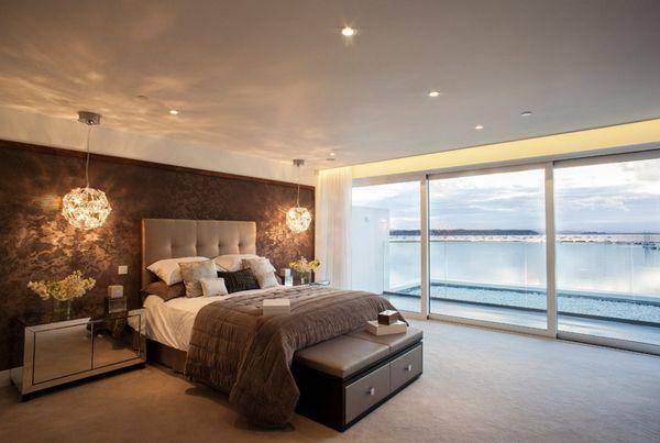 ilustrasi kamar tidur dengan aksen bronze (pinterest.com/Home Design Lover)